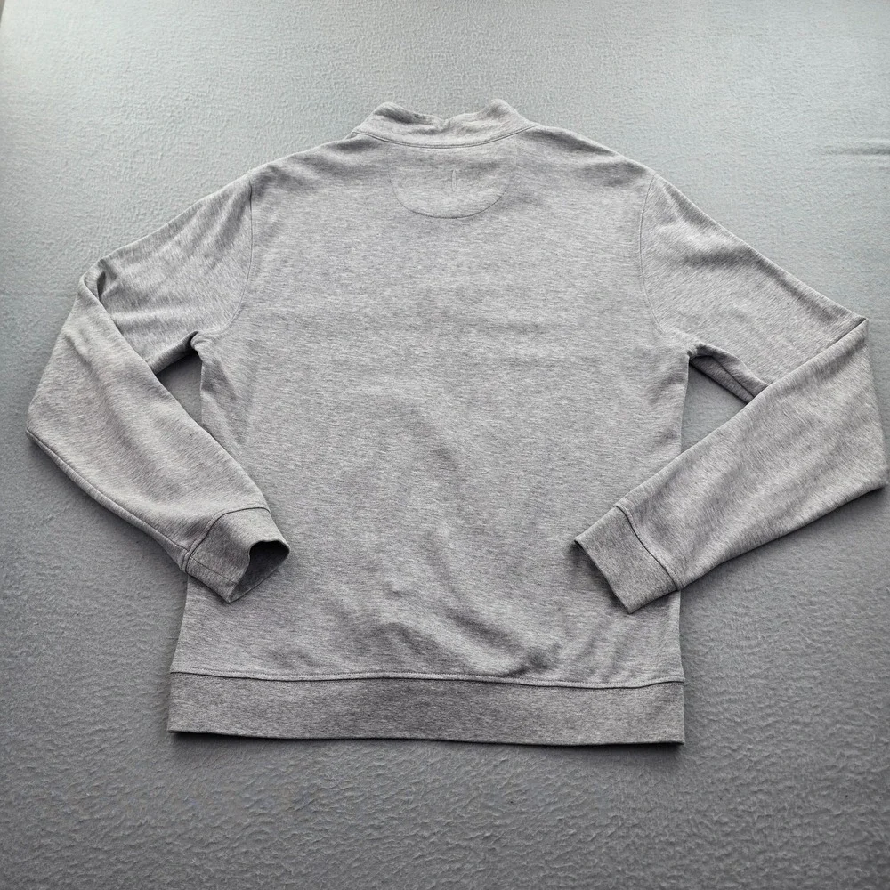 Johnnie O Sully Sweater Mens Small Heathered Gray Cotton Embroidered Quarter Zip